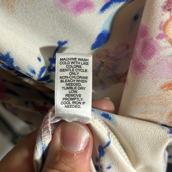 !CATO Spring Floral 1-Shoulder Batwing Slv, Flowy Blouse L - Picture 7 of 7